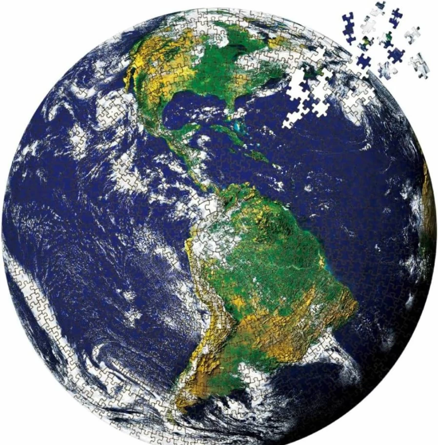 MaxRenard 1000-Piece Round Jigsaw Puzzle - The Earth Educational Toy for Adults and Kids