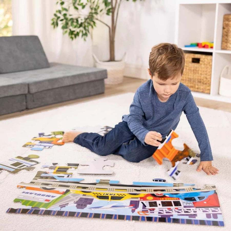Melissa & Doug Dinosaur Dawn Jumbo Floor Puzzle - 24 Piece Large Jigsaw Puzzle for Kids, FSC Certified, 2x3 Feet, Educational Toys for Children