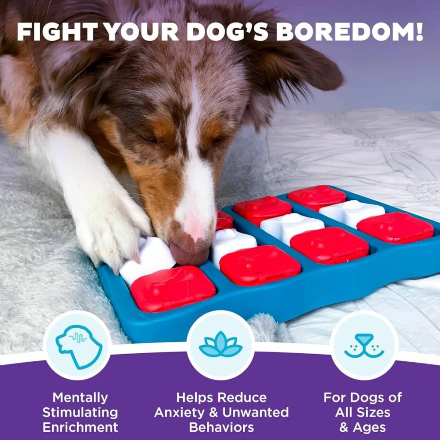 Outward Hound Nina Ottosson Dog Tornado Puzzle Toy - Interactive Treat Dispenser for Dogs, Intermediate Level 2, Blue