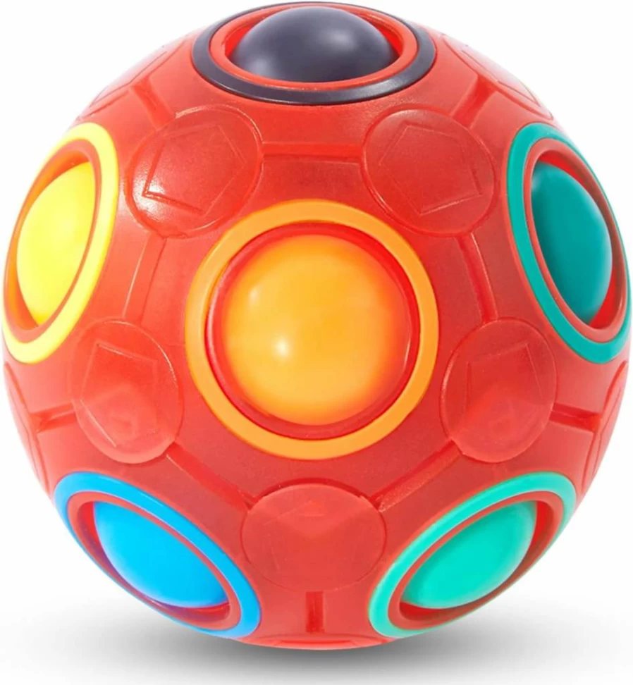 Vdealen Magic Rainbow Puzzle Ball - Stress Relief Fidget Toy for Kids, Teens & Adults | Brain Teaser Game for Birthday, Christmas, Easter Gifts | Fun Stocking Stuffer for Boys & Girls (Off White)