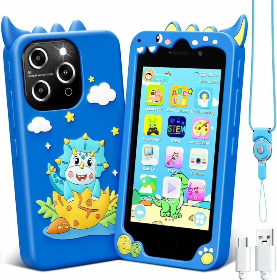 EFFUN Kids Smart Phone for Girls Ages 3-9 - 4.0" Touchscreen Learning Toy with Dual Camera, 8GB Memory, Music & Educational Games, Purple Toddler Cell Phone Gift