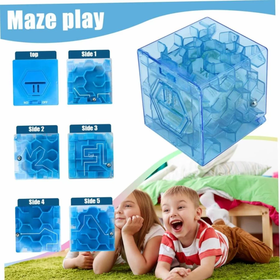 CurcKua Translucent Blue Money Maze Box - Fun Cash Saving Puzzle Game for Kids & Adults, Unique Gift for Birthdays & Parties