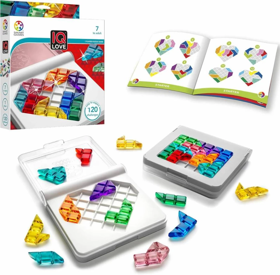 SmartGames IQ Love Travel Puzzle - 120 Challenges for Kids & Adults, Ages 7+