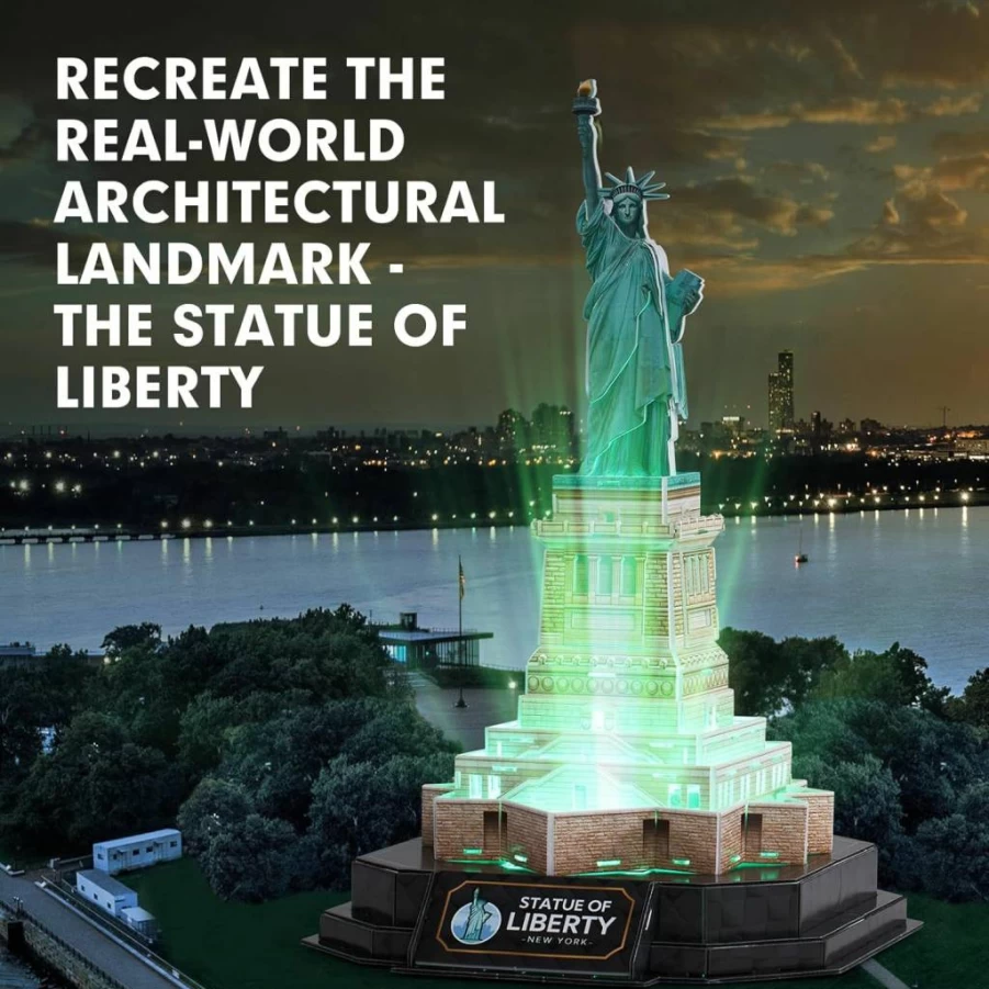 CubicFun LED Illuminated 3D Puzzle - New York Mansion Model Kit for Adults & Kids, DIY Home Decor Gift for Puzzle Lovers