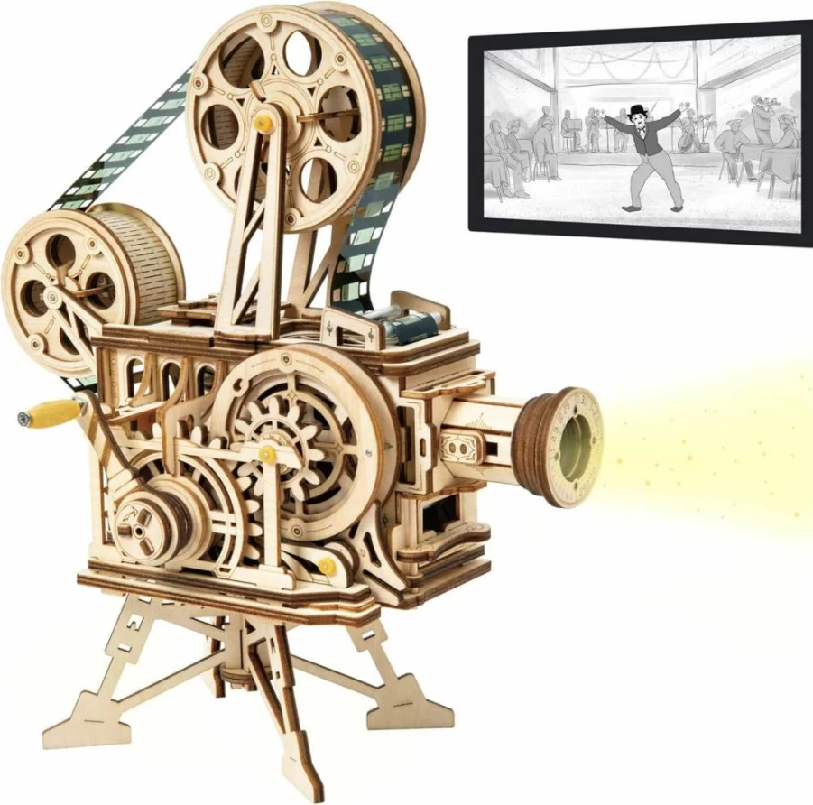 ROKR 3D Wooden Puzzle Vitascope - DIY Mechanical Model Building Kit for Adults, Educational STEM Craft Project, Unique Halloween Gift for Men and Women