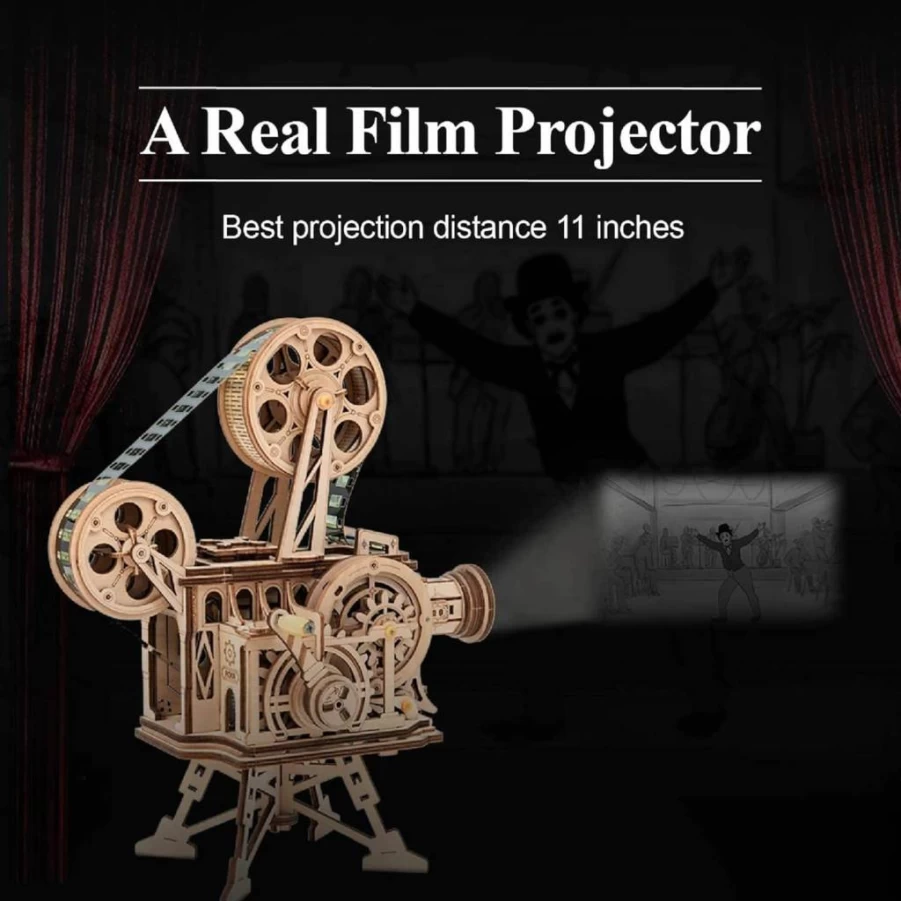 ROKR 3D Wooden Puzzle Vitascope - DIY Mechanical Model Building Kit for Adults, Educational STEM Craft Project, Unique Halloween Gift for Men and Women