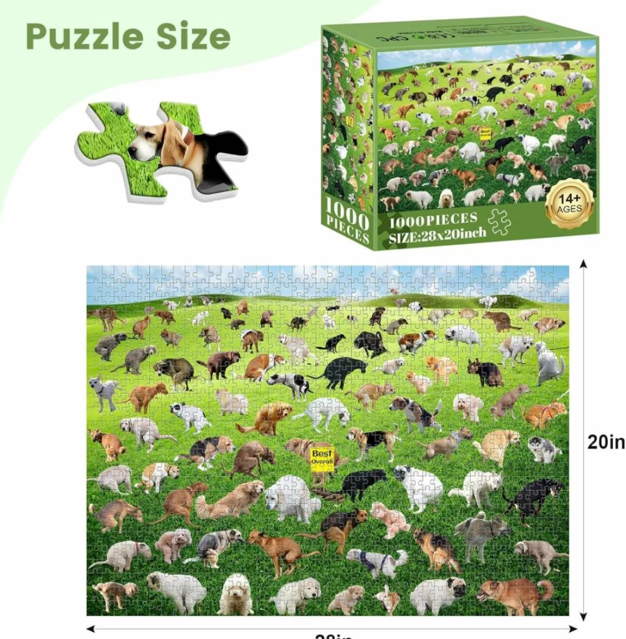 VOLUVOLU 1000-Piece Autumn Landscape Jigsaw Puzzle for Adults – Challenging Villa & Dog Scene Puzzle, 28x20 Inch Home Decor, Gift for Adults, Kids, Seniors