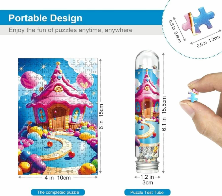 LinPuzzle Mini Jigsaw Puzzles for Adults - 8 Pack Micro Puzzles with Blueprint Reference, Tweezers Included, Perfect Gift for Puzzle Lovers (4 Themes)