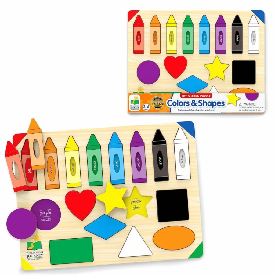 The Learning Journey Lift & Learn Puzzle - Colors & Shapes Educational Toy for Preschoolers Ages 3+ - Award Winning Toddler Activity