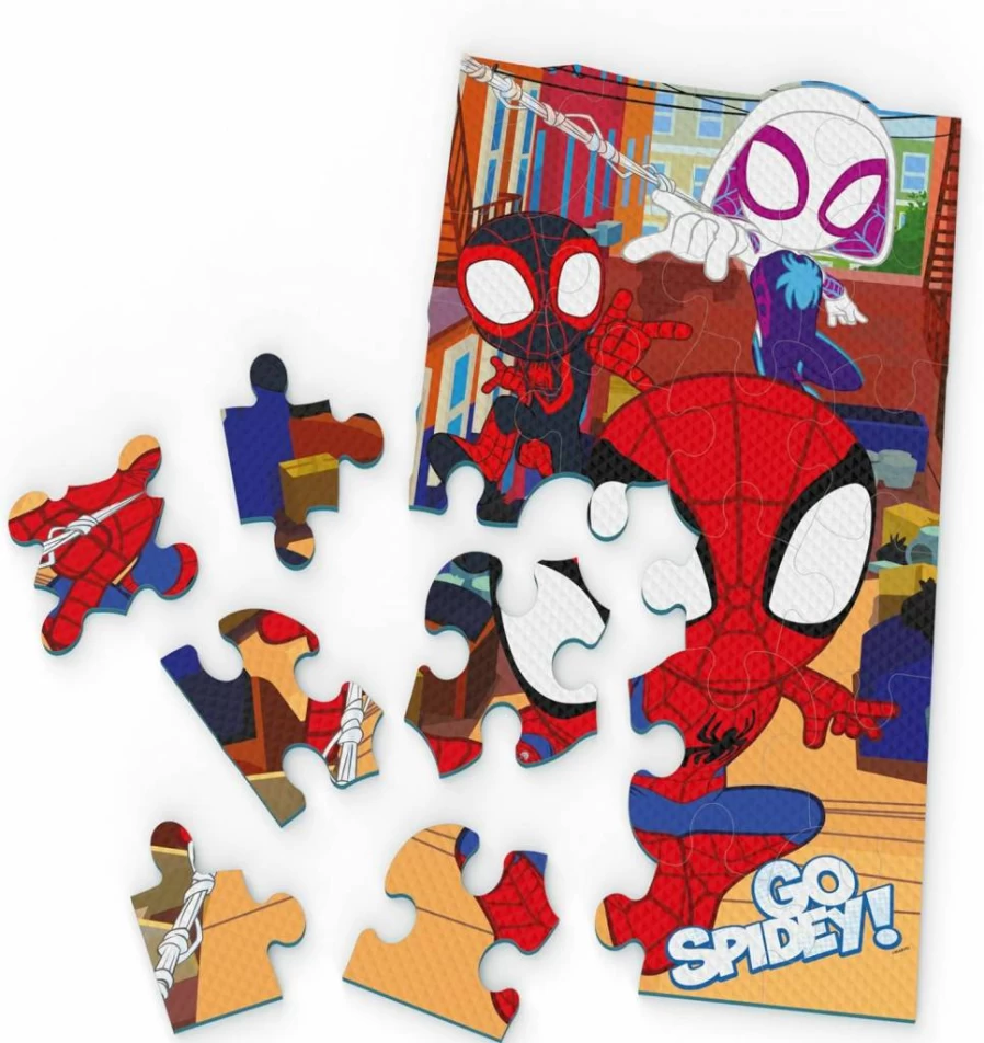 Spin Master Games Marvel Spidey and His Amazing Friends Squishy Foam Puzzle - 25-Piece Spider-Man Toy for Kids Ages 4+