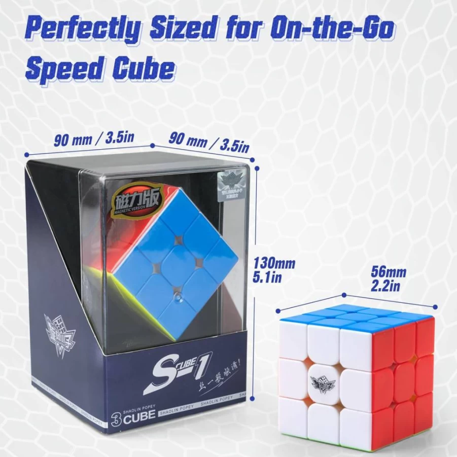 D-FantiX 3x3 Speed Cube Stickerless Magic Cube - 56mm Smooth Fast Turning Puzzle Toy for Kids & Adults