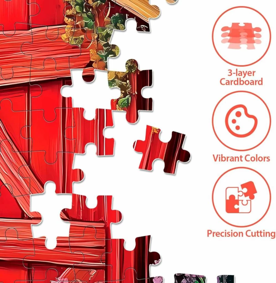 BraniacBits 300 Piece Jigsaw Puzzle for Adults & Kids - Challenging Dog Cat Flower Design, Recycled Cardboard Family Puzzle, 20.5x15 Inch Educational Toy Gift for Seniors Friends Birthday Party