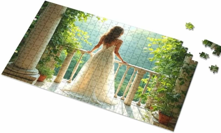 PLOWS 1000-Piece Garden Beauty Jigsaw Puzzle for Adults & Kids Ages 6-8, 300-Piece Version Also Available, Serene Landscape Activity Book Toy for Boys and Girls