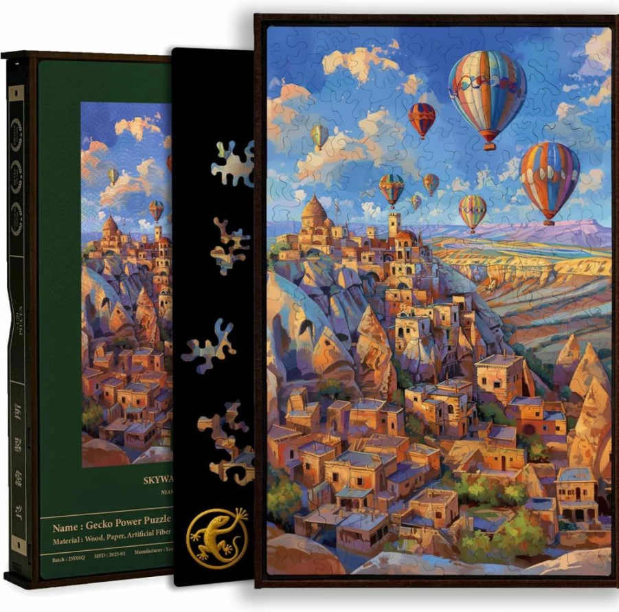 CLASSYMOKU 150-Piece Premium Wooden Jigsaw Puzzle for Adults - Mediterranean Retreat Art Puzzle with Frame, Creative Gift for Puzzle Lovers