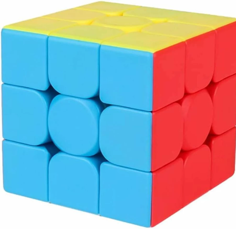 UUWEI 3x3x3 Stickerless Speed Cube - Smooth Anti-Pop Magic Cube Puzzle for Kids & Adults, Enhances Concentration & Brain Training