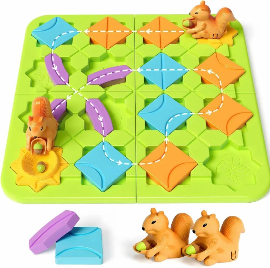 Burgkidz STEM Maze Puzzle Game for Kids Ages 4-8 - 118 Challenge Logic Building Toy with 5 Difficulty Levels, Montessori Learning Board Game, Educational Birthday Gift for Boys & Girls
