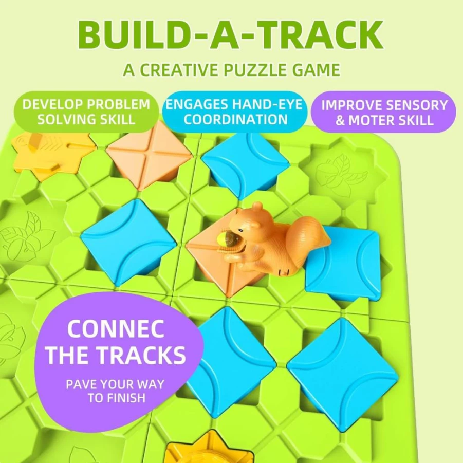 Burgkidz STEM Maze Puzzle Game for Kids Ages 4-8 - 118 Challenge Logic Building Toy with 5 Difficulty Levels, Montessori Learning Board Game, Educational Birthday Gift for Boys & Girls