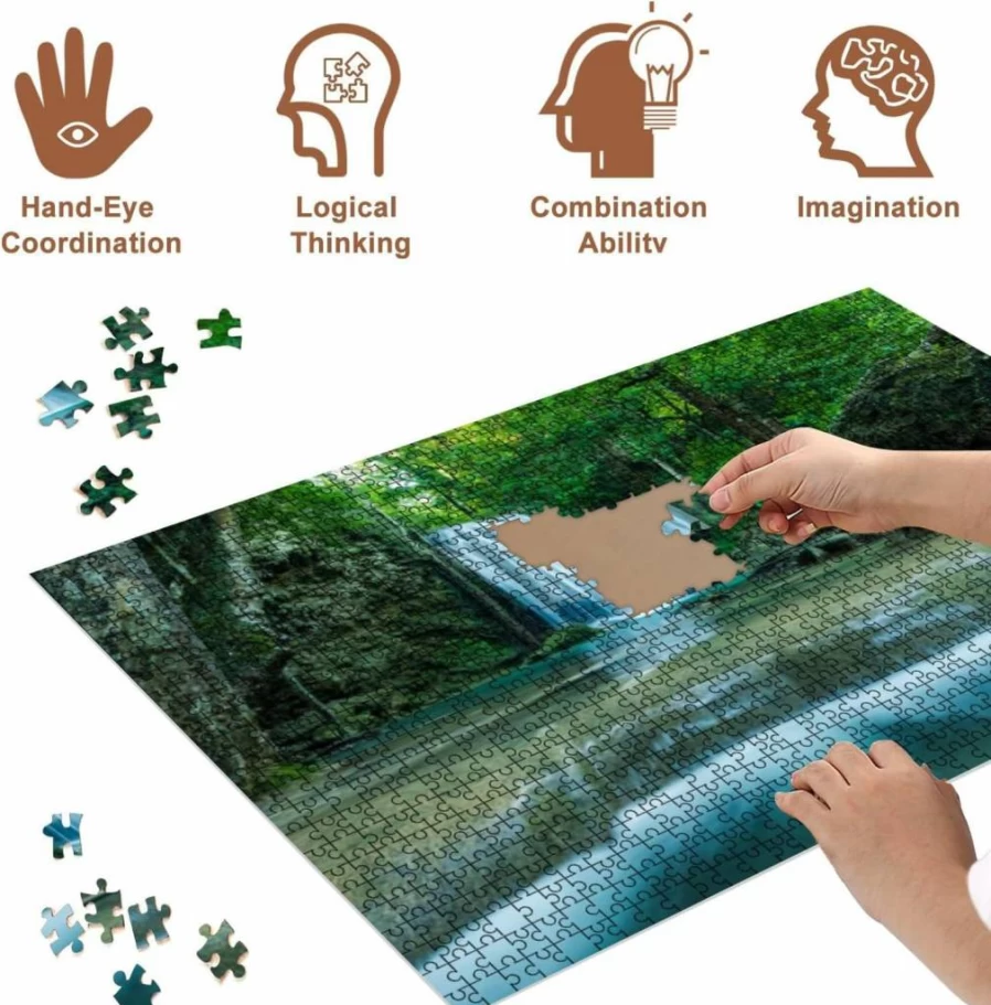 VETEB 500-Piece Wooden Jigsaw Puzzle for Adults - Single Stem Grass & Wild Field Landscape, Educational Family Game, Home Decor Art