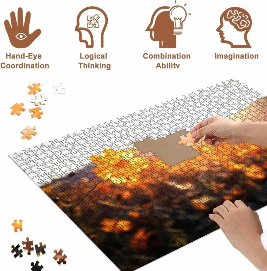VETEB 500-Piece Wooden Jigsaw Puzzle for Adults - Bluebells Path Puzzle, Family Educational Game, Home Decor Gift