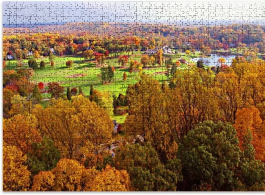 VETEB 500-Piece Autumn Aerial Landscape Jigsaw Puzzle for Adults – Wooden Family Puzzle Game, Educational Brain Teaser & Home Decor Art