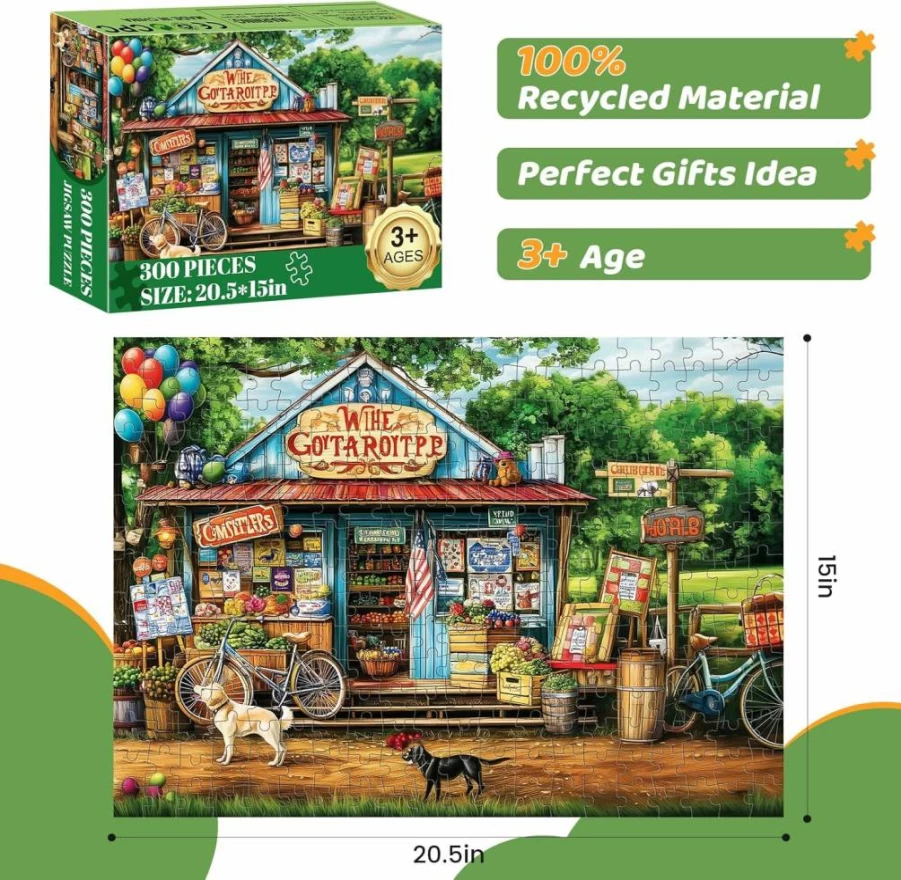 MJYPHDM 300-Piece Lake House Jigsaw Puzzle for Adults & Kids - 20.5x15 Inch Educational Family Puzzle Game, Durable Safe Gift for Boys Girls Seniors