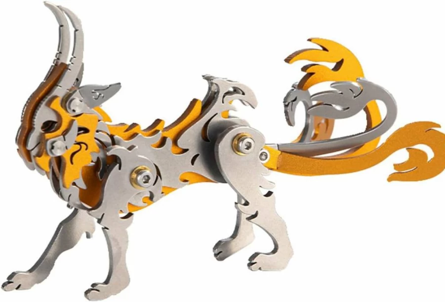 MENAIMPK 3D Metal Bulldog Puzzle for Adults - DIY Mechanical Model Kit, Brain Teaser Toy, Home Decor Art Craft Gift for Men & Women