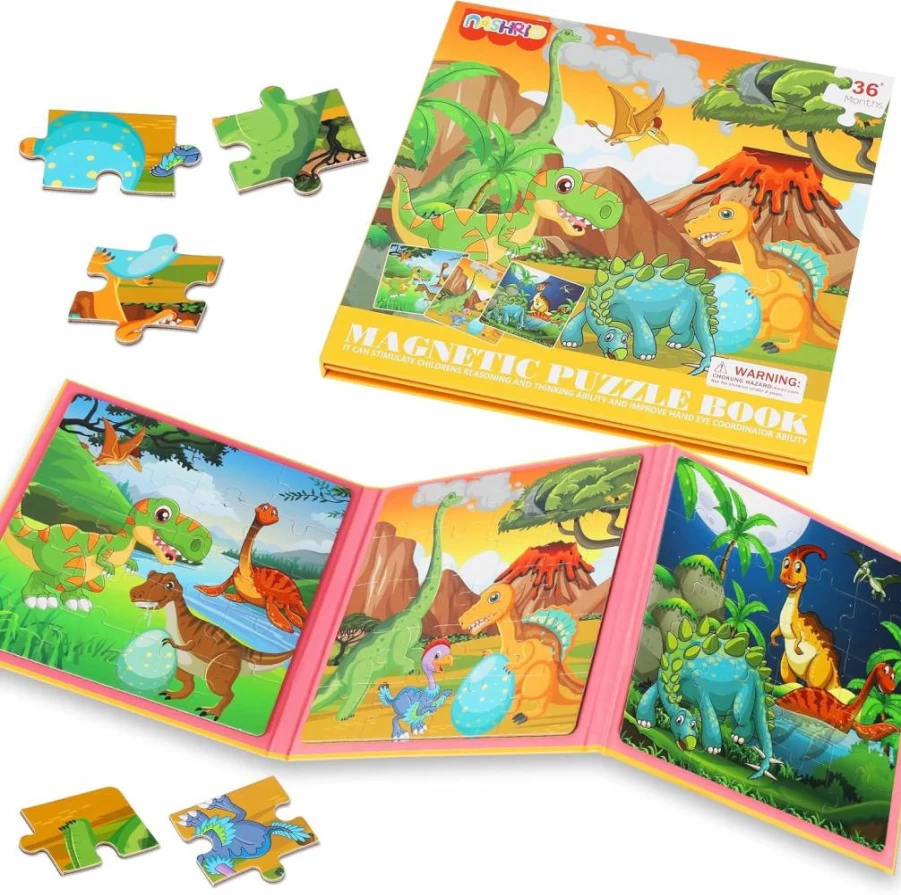 NASHRIO Magnetic Unicorn Puzzle Set for Kids Ages 3-6 - 20-Piece Educational Travel Toys for Toddlers, Ideal Learning Magnets for Boys & Girls, Preschool Road Trip Activities