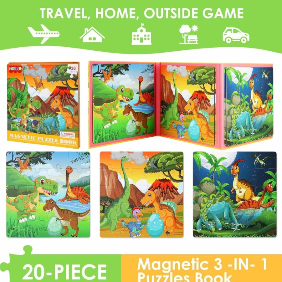 NASHRIO Magnetic Unicorn Puzzle Set for Kids Ages 3-6 - 20-Piece Educational Travel Toys for Toddlers, Ideal Learning Magnets for Boys & Girls, Preschool Road Trip Activities