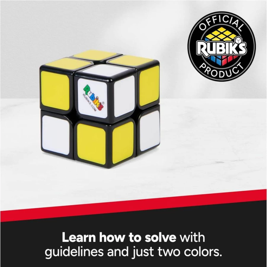 Rubik's 2x2 Cube Official Mini Puzzle – Color-Matching Brain Teaser & Sensory Fidget Toy for Kids Ages 8+