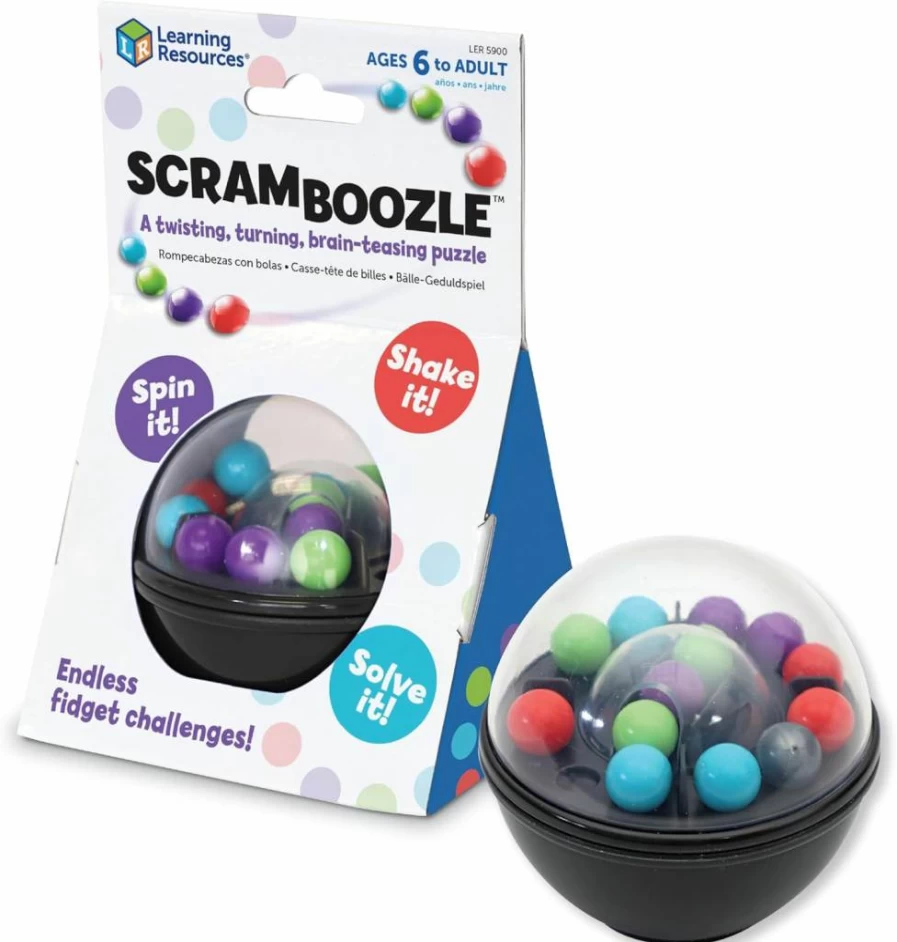 Learning Resources Scramboozle Puzzle Ball - 3D Brain Teaser Game for Kids & Adults, Fidget Toy & Travel Puzzle for Ages 6+