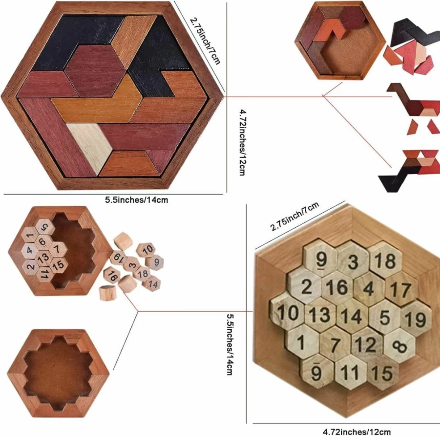 Arlai 12-Piece Wooden and Metal 3D Puzzle Set, Brain Teaser Games for Kids & Adults, Educational STEM Toys, Unlock Interlocking Challenge, Durable Birthday Gifts for All Ages