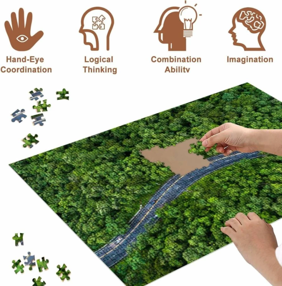VETEB 500-Piece Wooden Jigsaw Puzzle for Adults - Spring Field Landscape, Family Educational Game, Home Decor Puzzle Toy