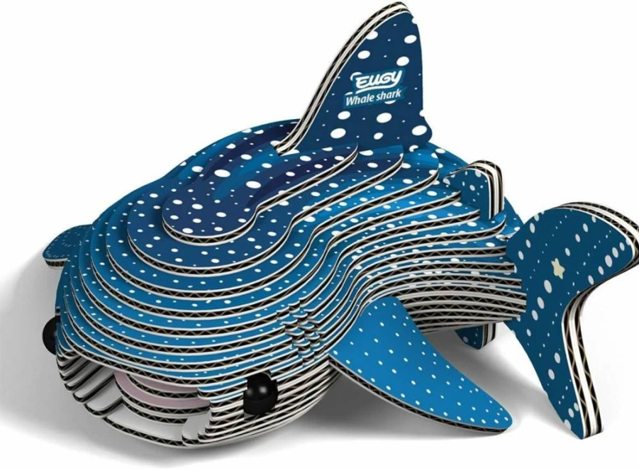 EUGY Whale Shark 3D Puzzle - 22 Piece Eco-Friendly Educational STEM Toy for Kids Ages 6+, Fun Marine Animal Building Kit for Boys & Girls