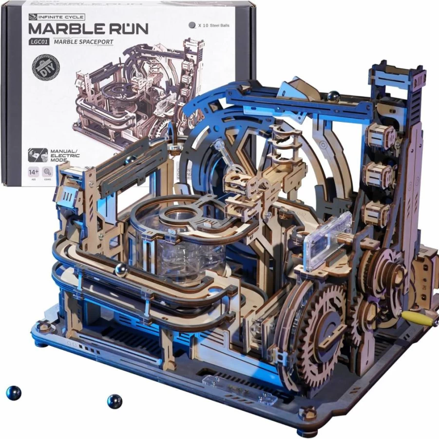 Rowood 3D Wooden Marble Run Puzzle for Adults & Teens - DIY Model Building Kit, Creative Brain Teaser Gift, STEM Toys for Adults