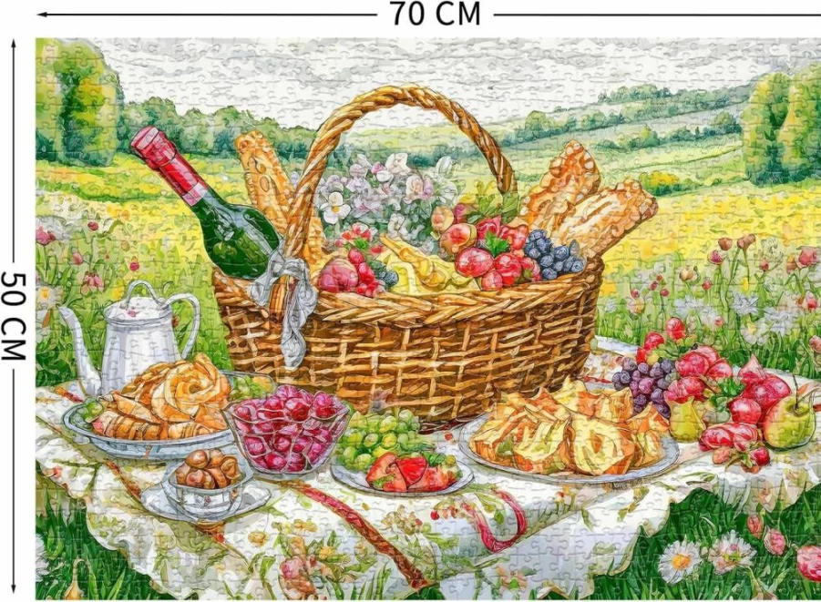TangComplete 1000-Piece Impossible Picnic Puzzle for Adults – Challenging Jigsaw Game & Family Decoration