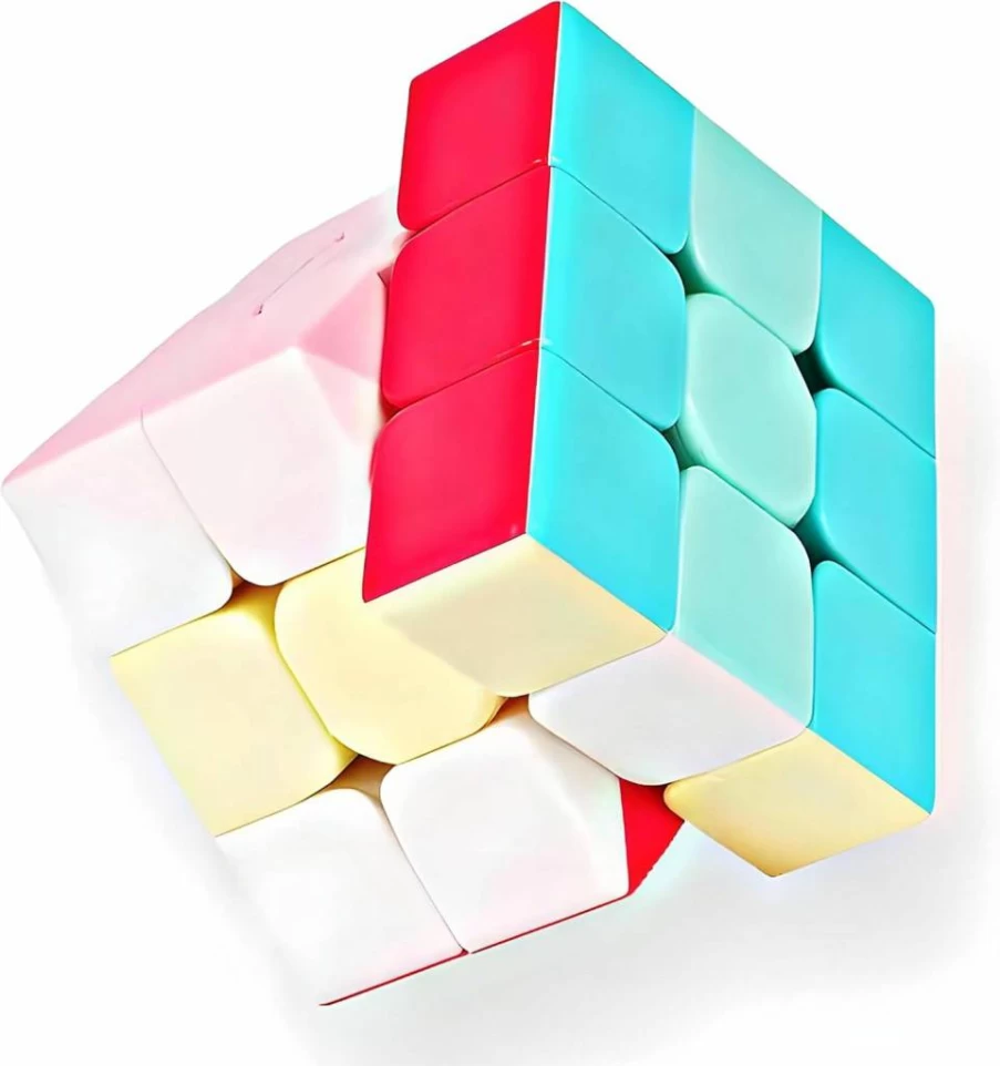 INTEGEAR 3x3 Speed Cube Stickerless Magic Cube - Smooth Fast Turning Puzzle Toy with Stand & Tutorial for Kids Adults