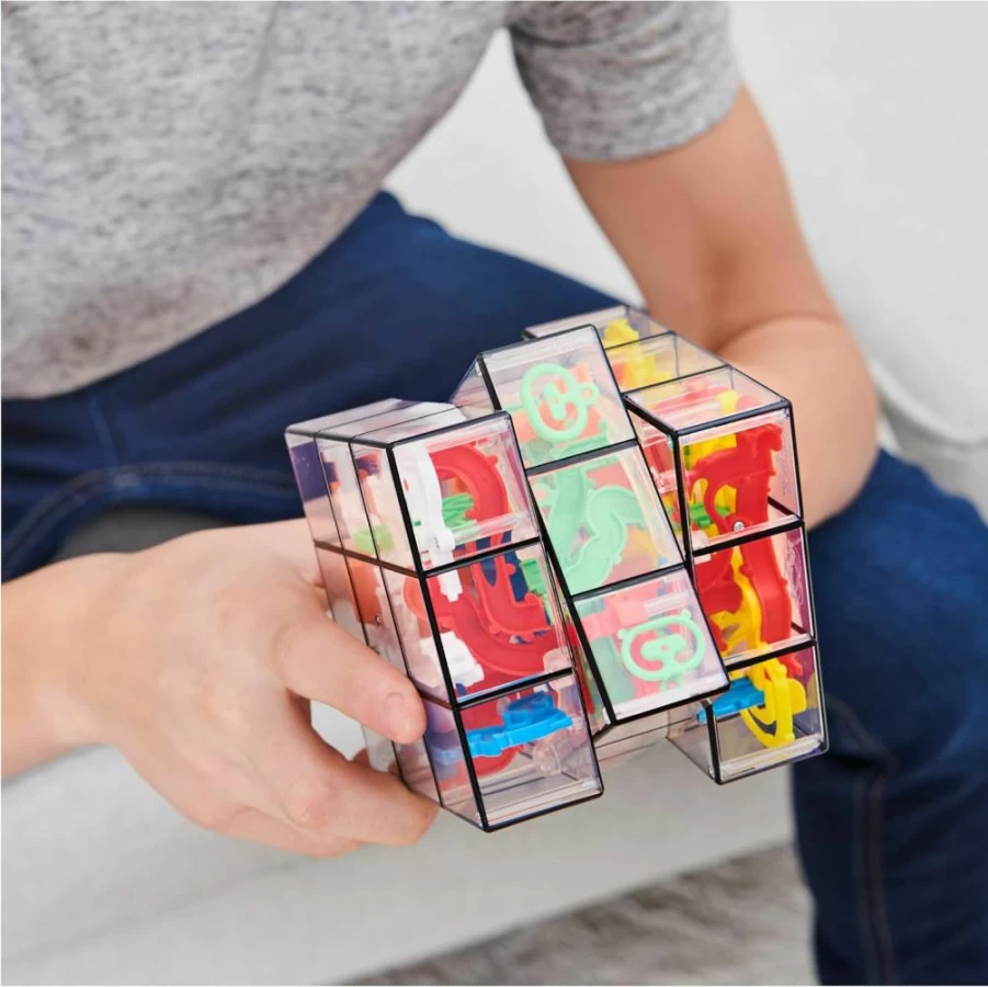 Spin Master Games Rubik's Perplexus Fusion 3x3 3D Maze Puzzle Ball – Brain Teaser Toy for Adults & Kids Ages 8+, Stress Relief & Sensory Fidget Toy, Cool STEM Challenge Game