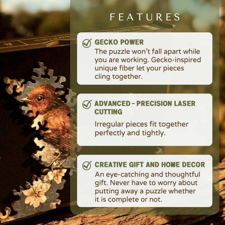 CLASSYMOKU 150-Piece Premium Wooden Jigsaw Puzzle for Adults - Starlight Realm Gecko Power Puzzle with Frame, Creative Gift Idea