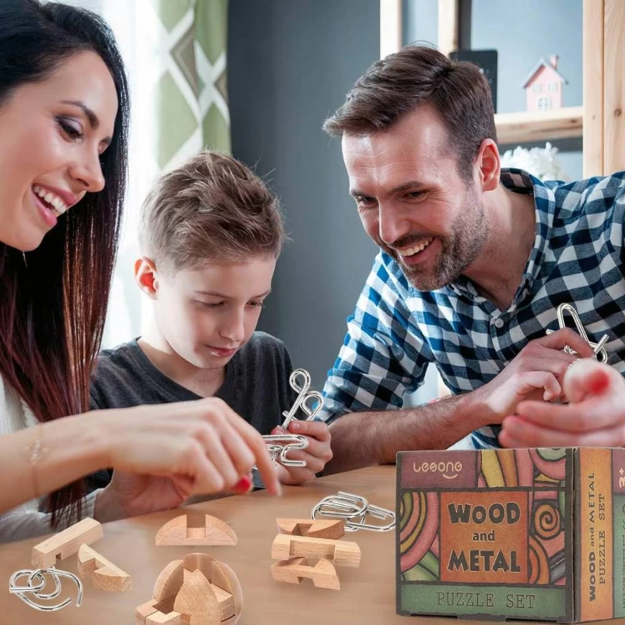 LESONG 22Pack Metal Brain Teasers Puzzle Set for Kids & Adults - 3D Logic IQ Test Games, Disentanglement Wire Chain Toys for Travel, Party & Office (Hard Level)