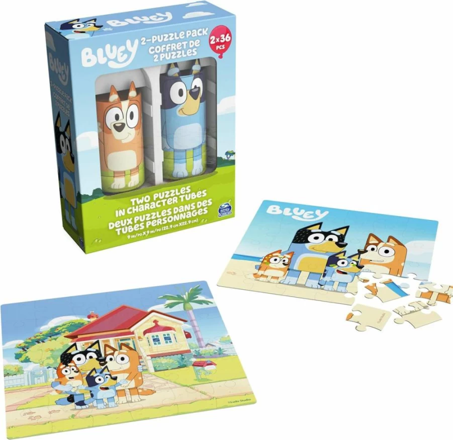 Bluey 2-Pack Kids Puzzles (36-Piece) by Spin Master Games – Fun Learning Toys for Ages 3+