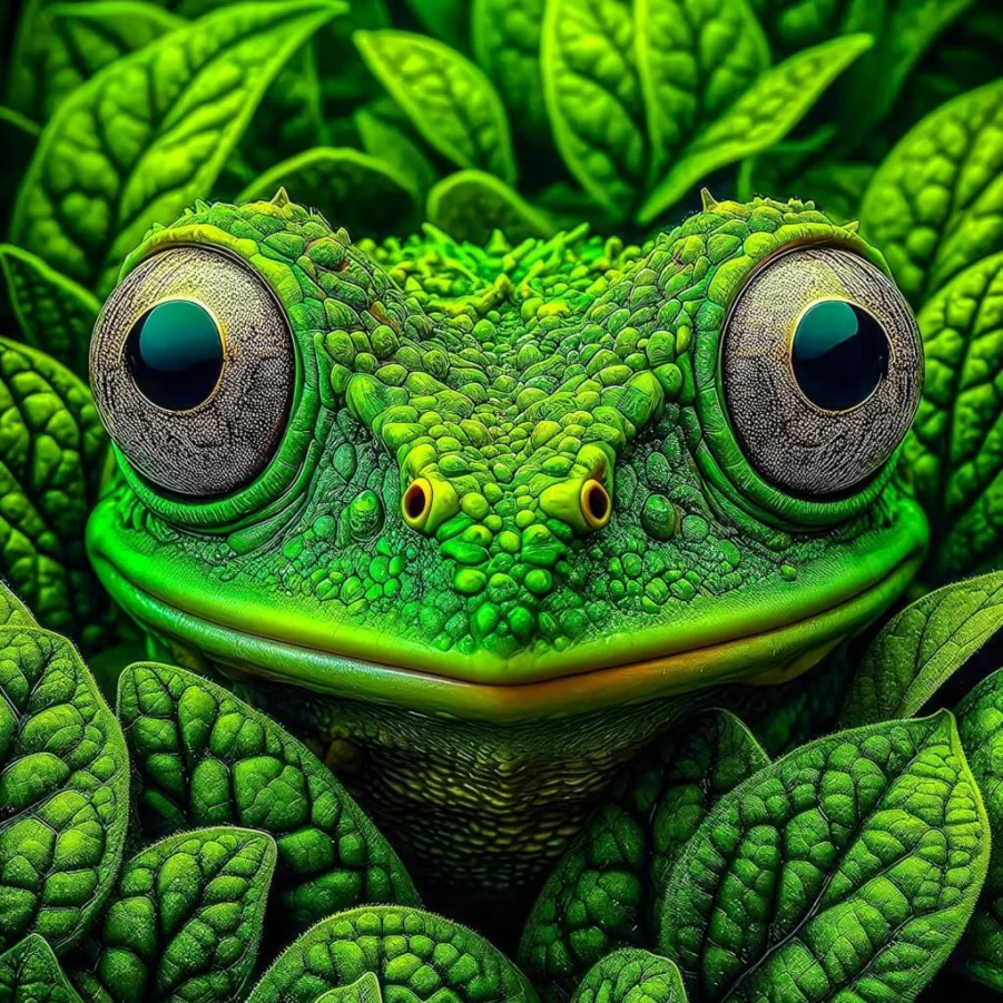 Bgraamiens 1000-Piece Frog Camouflage Puzzle - Expert Level Wild Animal Jigsaw for Adults, 24x24 Inches, Naturalistic Art, Premium Cardboard