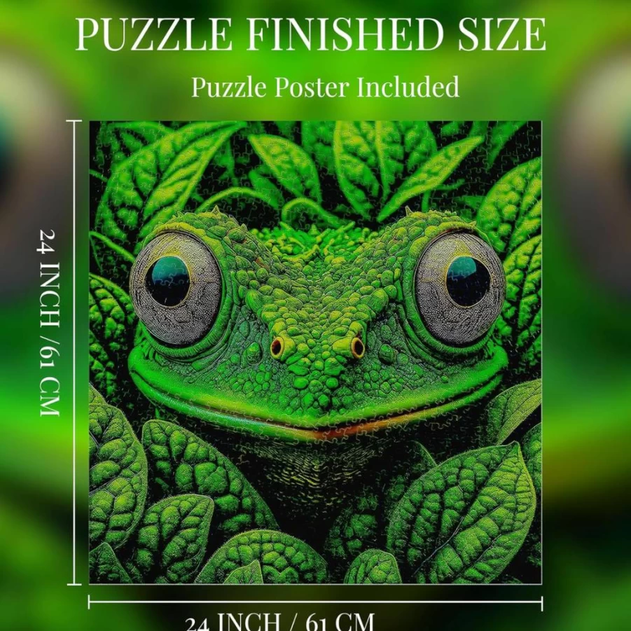Bgraamiens 1000-Piece Frog Camouflage Puzzle - Expert Level Wild Animal Jigsaw for Adults, 24x24 Inches, Naturalistic Art, Premium Cardboard