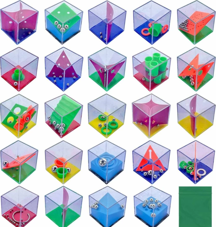 TwCare 24-Pack Fidget Puzzle Cubes for Stress Relief - Sensory Toys for Kids & Adults with ADHD, Autism - Classroom Prizes, Party Favors, Stocking Stuffers, Goodie Bag Fillers