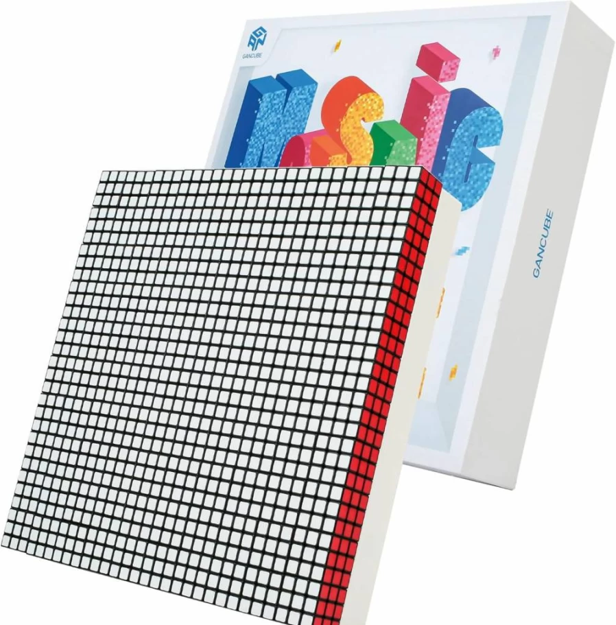 LotFancy 10x10 Mosaic Cube Puzzle - 100Pcs 3x3 Mini Cubes with Puzzle Plate, Creative Magic Cube Toy for Kids & Adults, Brain Teaser STEM Gift