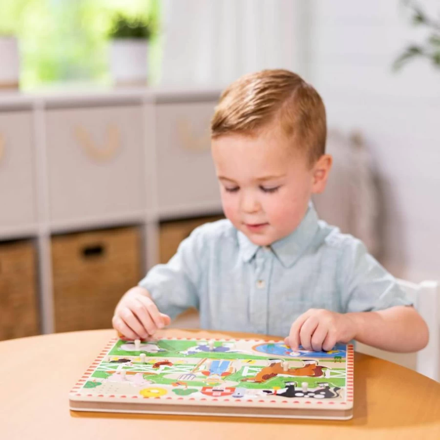 Melissa & Doug Old MacDonald's Farm Sound Puzzle - Light-Activated Animal Sounds, Educational Toddler Puzzle for Kids Ages 2+