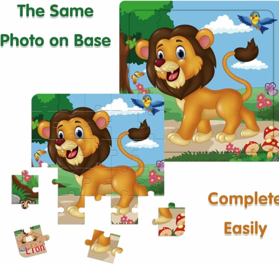 CHAFIN Wooden Puzzles for Toddlers Ages 3-5, Montessori Preschool Learning Toys for Boys & Girls, 6 Pack Educational Games (20 Pieces Each)