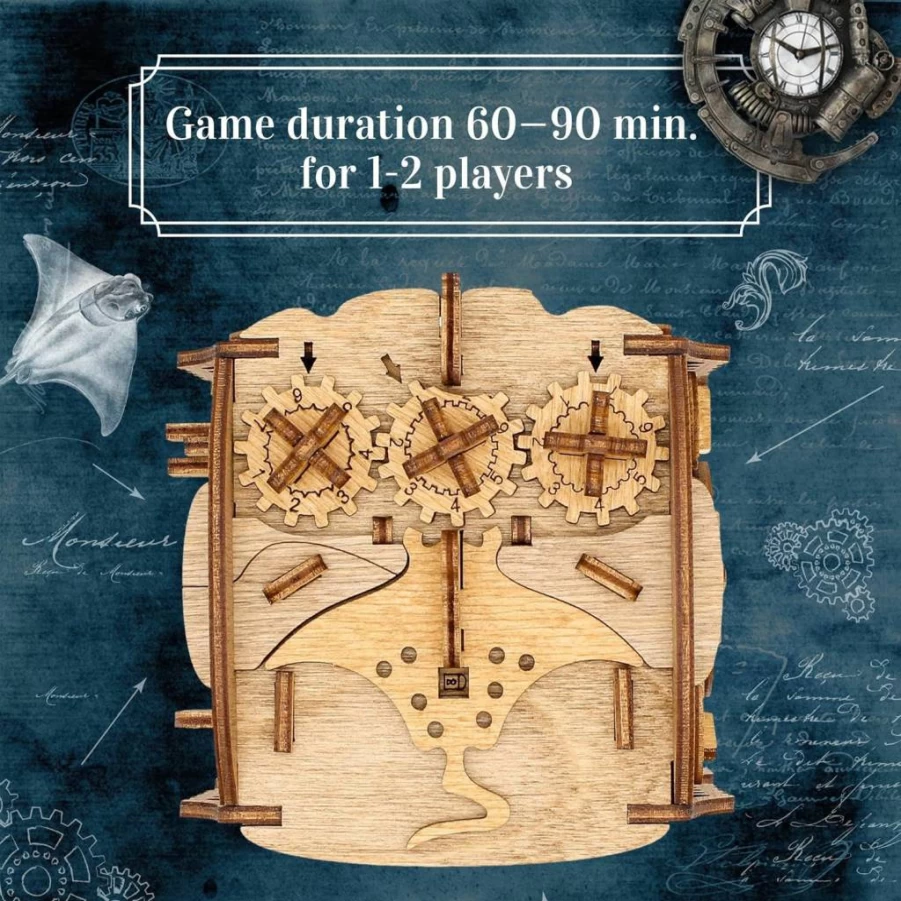 iDventure Cluebox: Captain Nemo's Nautilus Escape Room Puzzle Box - Sequential 3D Brain Teaser Game for Adults - Unique Birthday Gift for Men & Women - Money Saving Box