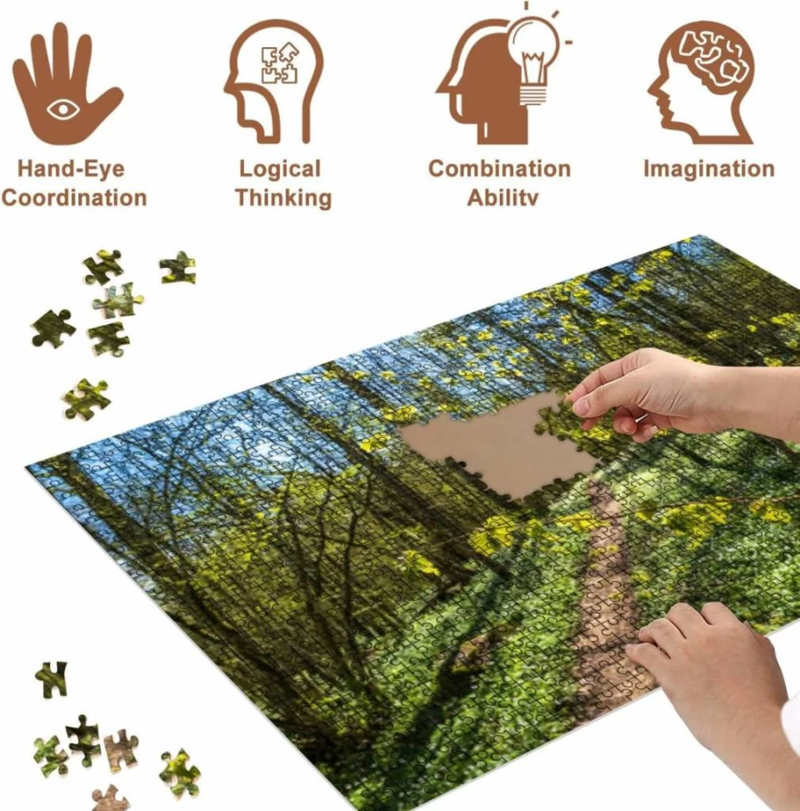 VETEB 500-Piece Spring Leaf Budding Jigsaw Puzzle for Adults - Wooden Educational Family Game & Home Decor Art
