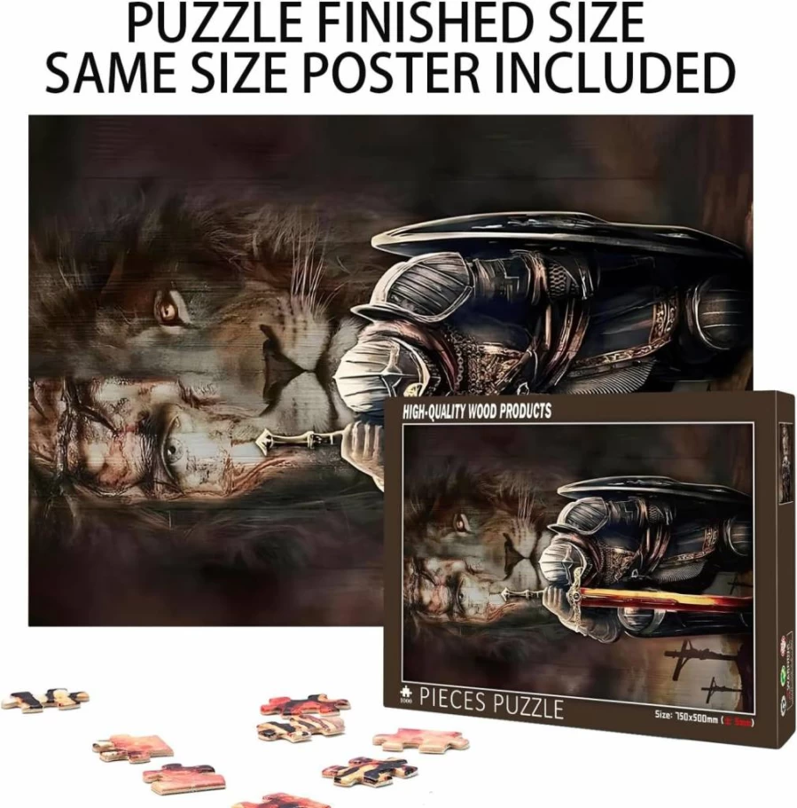 EWKNCZ 300 Piece Cow Wooden Jigsaw Puzzle for Adults & Kids - 15.7x11 Inch Educational Family Game, Stress Relief Toy with 1:1 Poster, Unique Gift for Puzzle Lovers