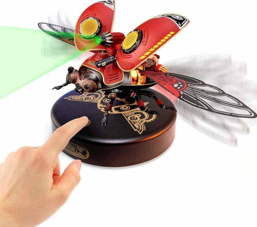 ROKR Scout Beetle 3D Metal Puzzle Kit - 147Pcs Electric Mechanical Building Model for Adults, Teens, DIY Hobby Gift